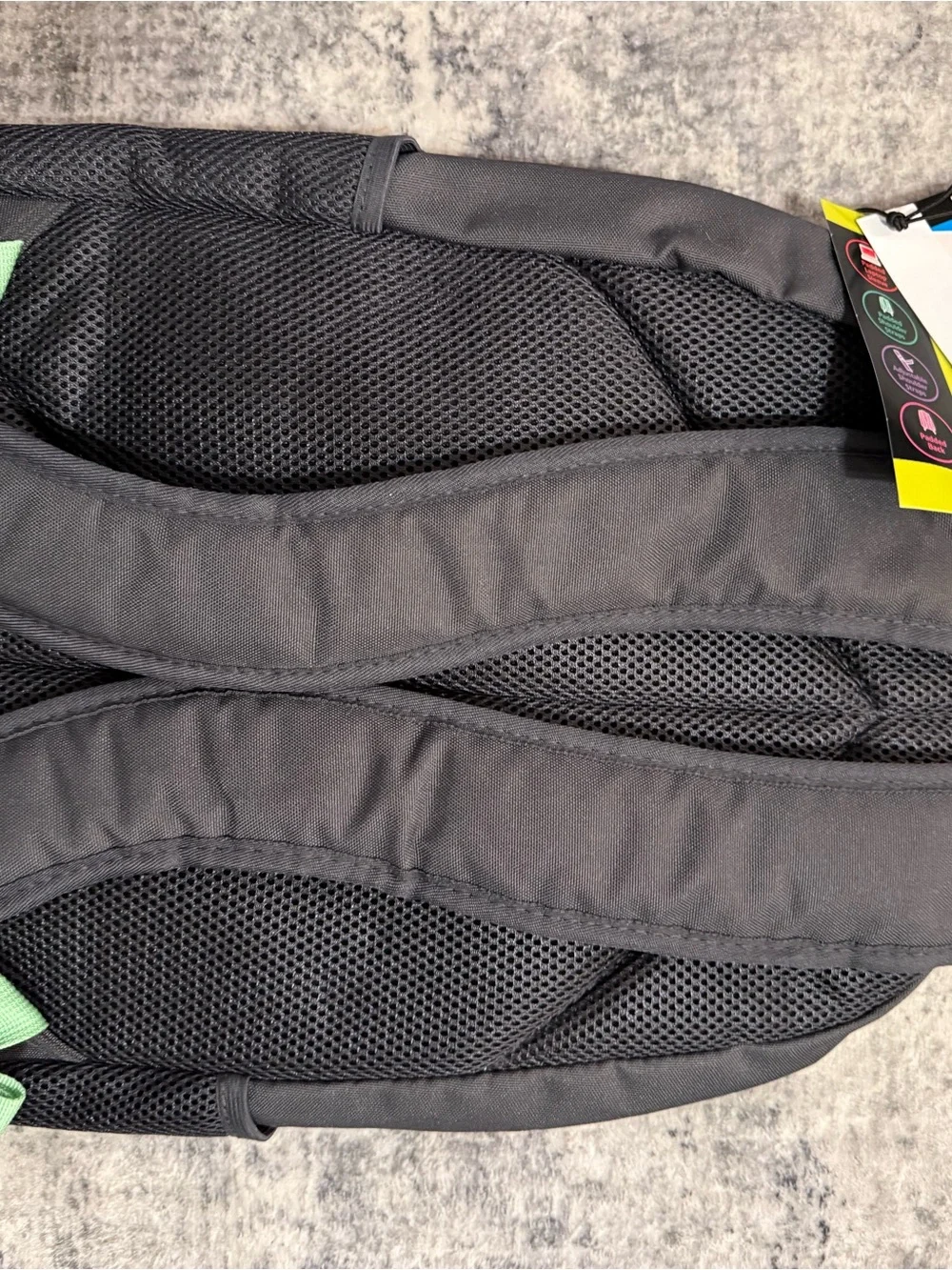 Men's Black Backpack with Mint Accent - Lightweight Everyday Bag